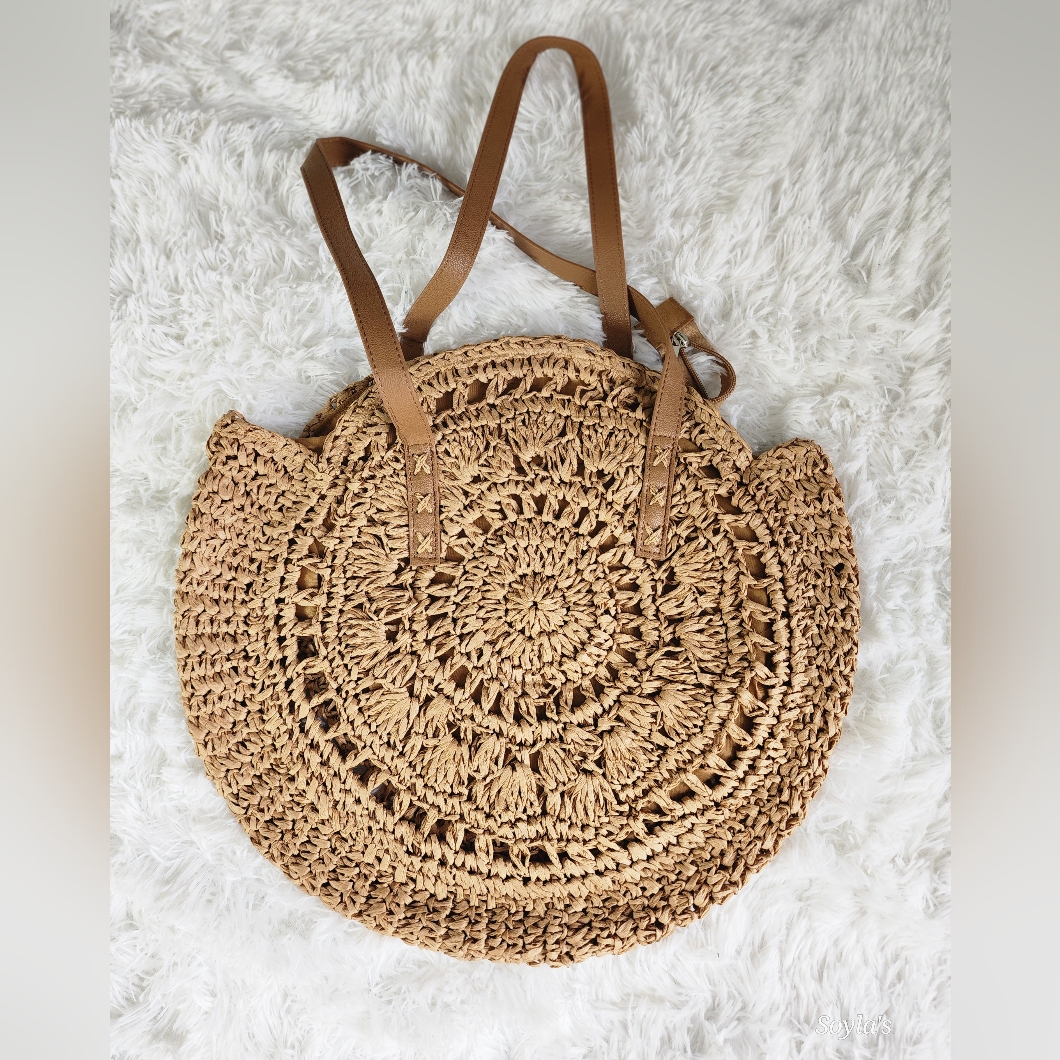 Woven Tan Shoulder Bag